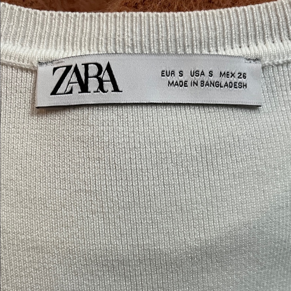 Zara White Ribbed Tank Top - Picture 3 of 5